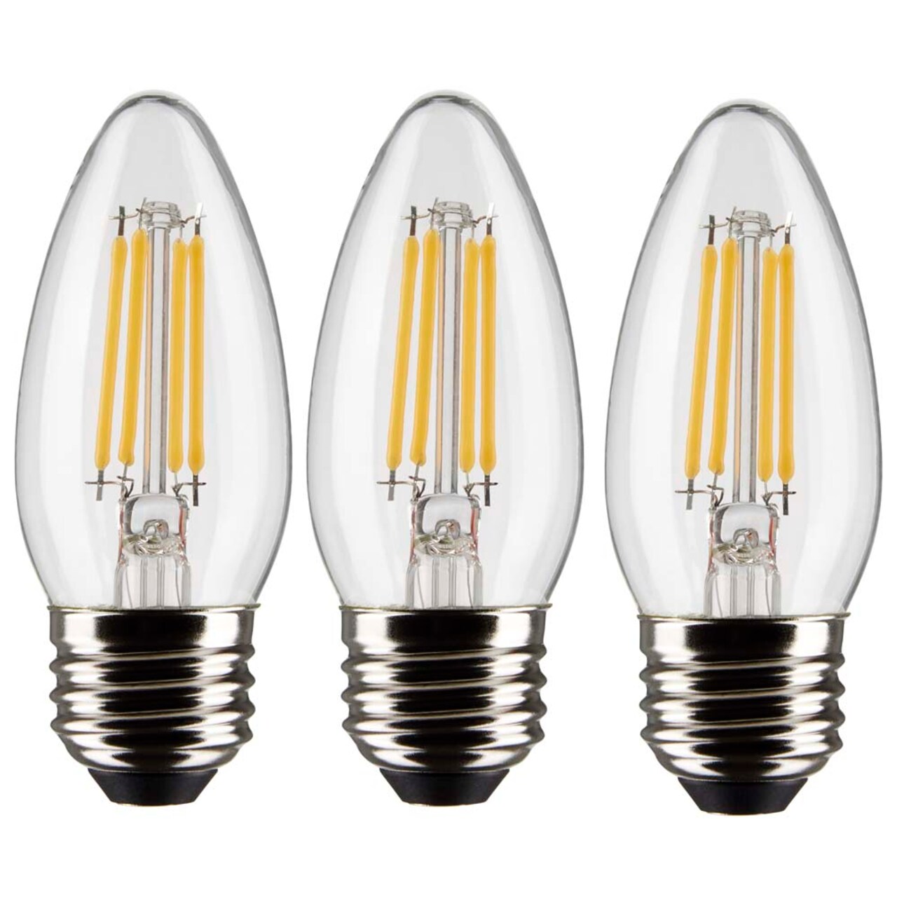 3Pk - Satco 4w B11 LED 3000K Medium Base Dimmable - 40w equiv